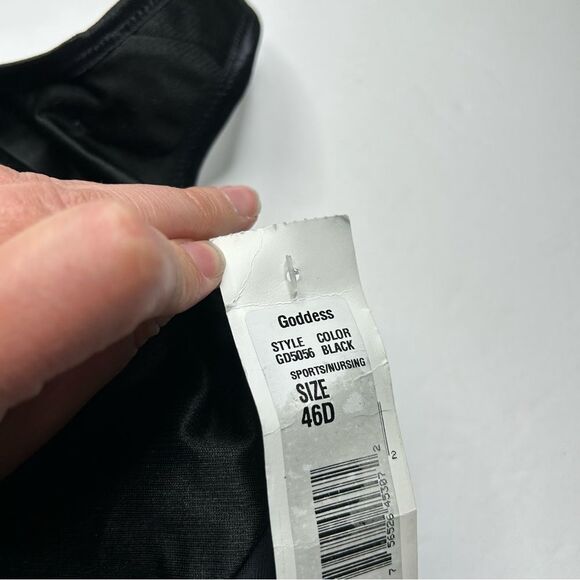 NEW Goddess Black Sports Bra 46D wire free wireless unlined GD5056 - Picture 3 of 8